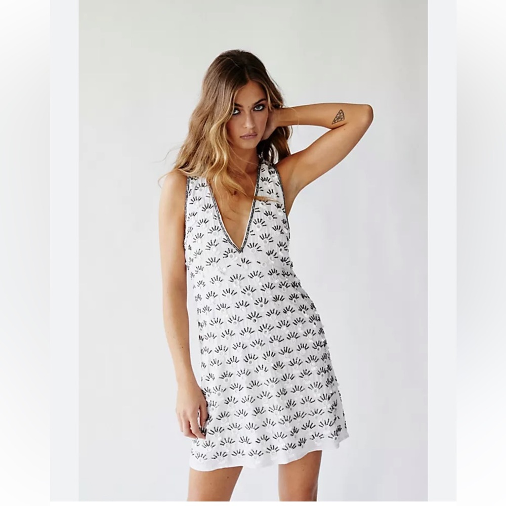 Free People Edie Mirrored Sparkle Shift Dress
